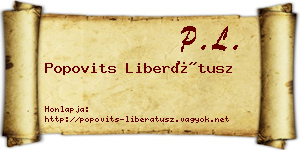 Popovits Liberátusz névjegykártya
